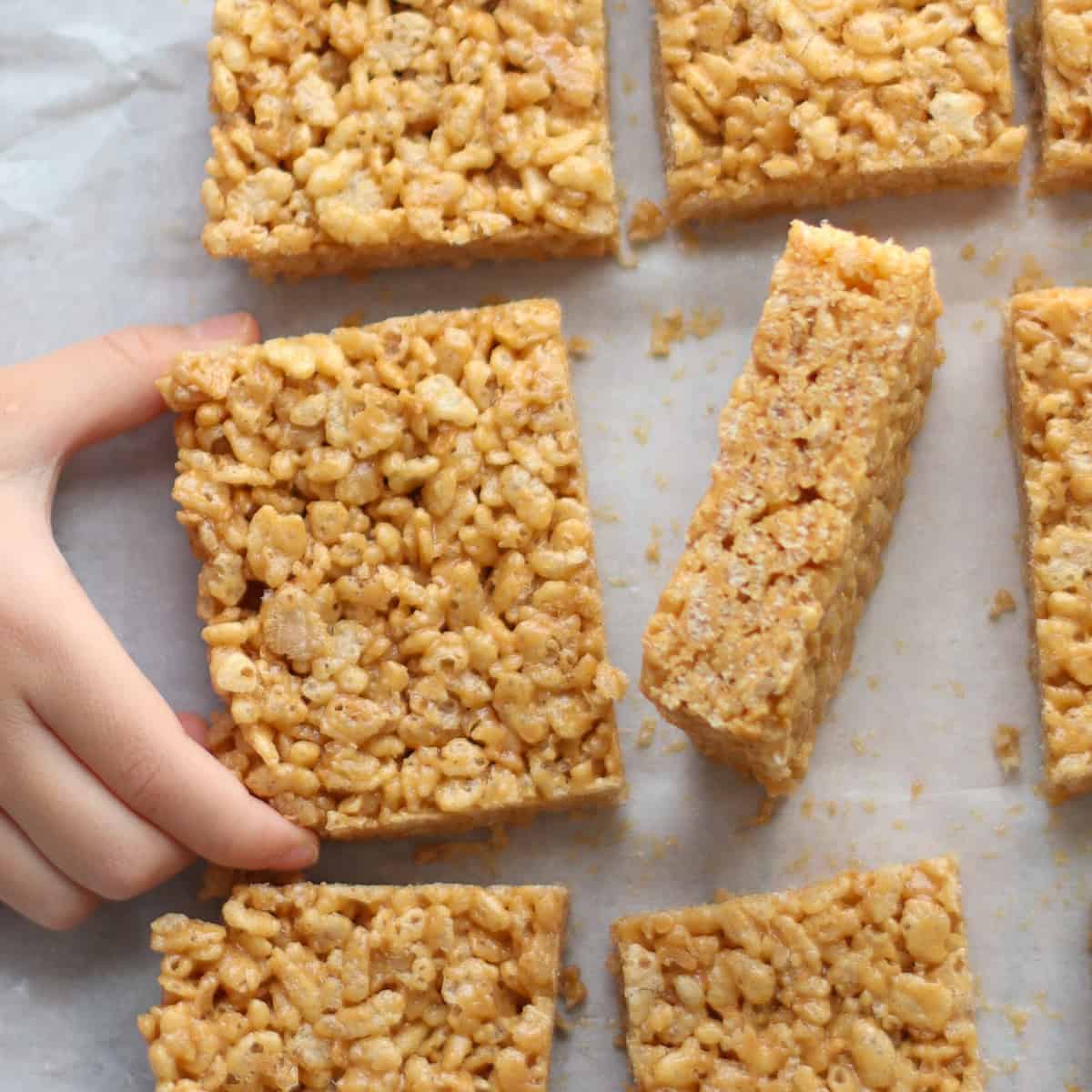 Healthy Rice Krispie Treats (with Peanut Butter) - MJ and Hungryman