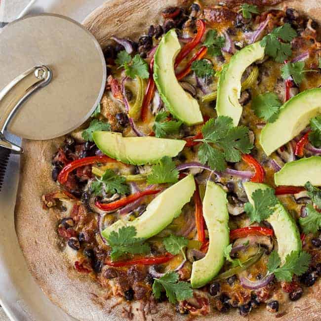 Healthy Vegetarian Mexican Pizza