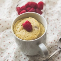 Raspberry almond mug cake