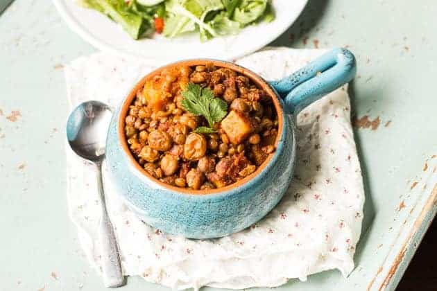 Slow Cooker Chickpea and Lentil Chili
