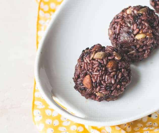 Korean Sticky Rice Balls with Fruit and Nuts