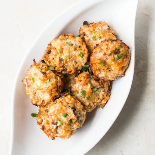 Baked Asian Chicken Rice Balls with Cheddar