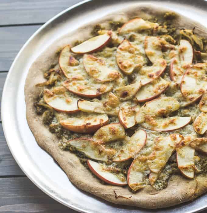 Caramelized Apple and Onion Pesto Pizza