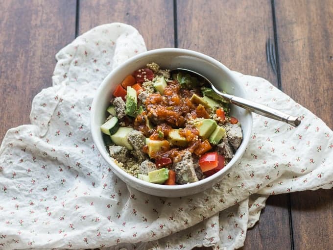 Mexican Quinoa Bowl with Meatballs