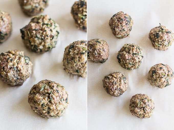 baked quinoa and mushroom meatballs - baby led weaning