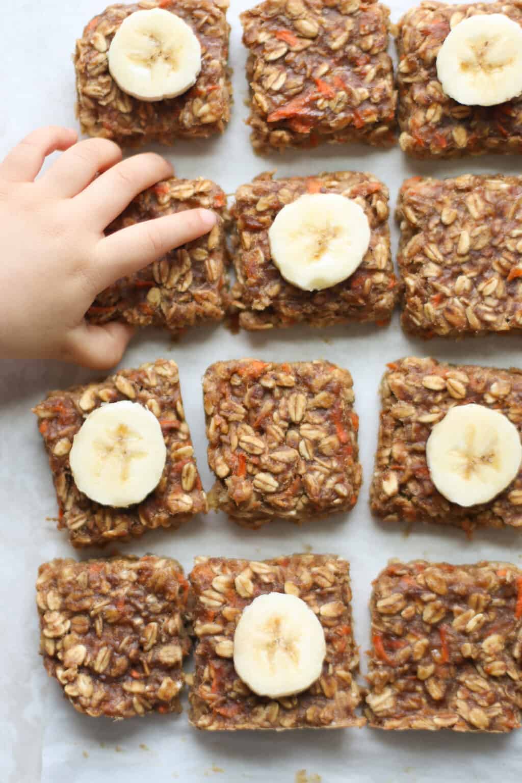 Soft Baked Banana Oatmeal Bars MJ and Hungryman