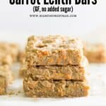 egg free carrot lentil bars