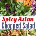 asian chopped salad with spicy peanut dressing