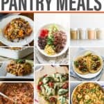 a collage of kid-friendly pantry meals