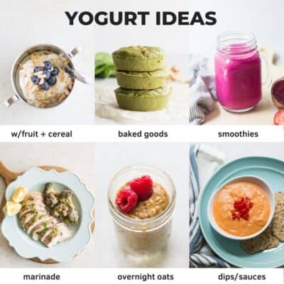 A six picture collage of different ways you can serve yogurt to babies