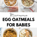 a collage including all four egg oatmeals with the title of the post in the middle