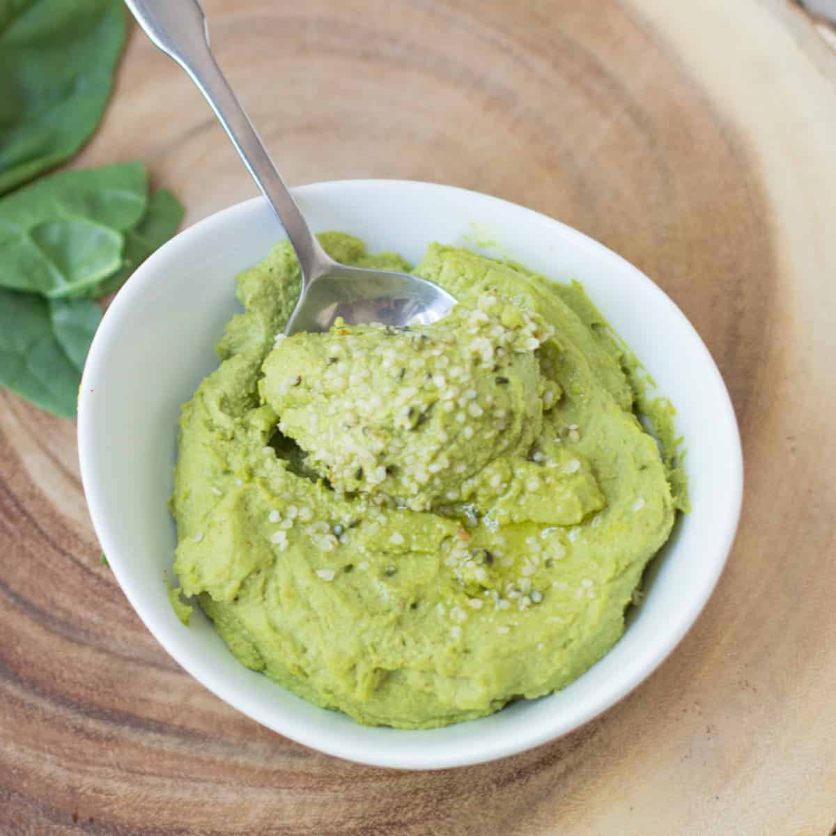 Pumpkin Seed Spinach Hummus