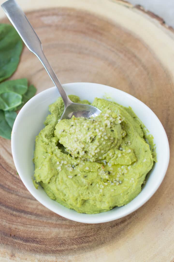 Pumpkin Seed Spinach Hummus for babies MJ and Hungryman