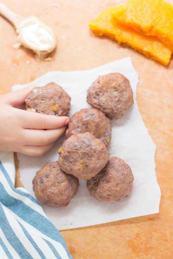 Healthy Baby Meatballs (Eggfree) MJ and Hungryman
