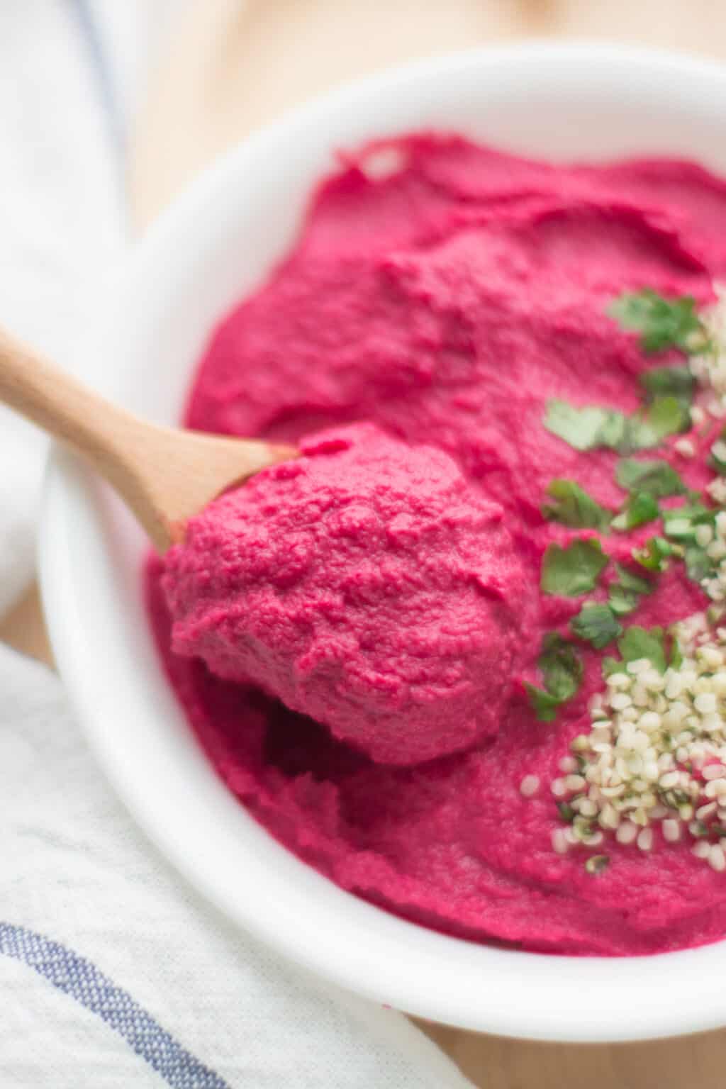 Beet Hummus for Babies MJ and Hungryman