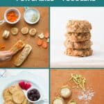 a collage of banana recipes for babies and kids.