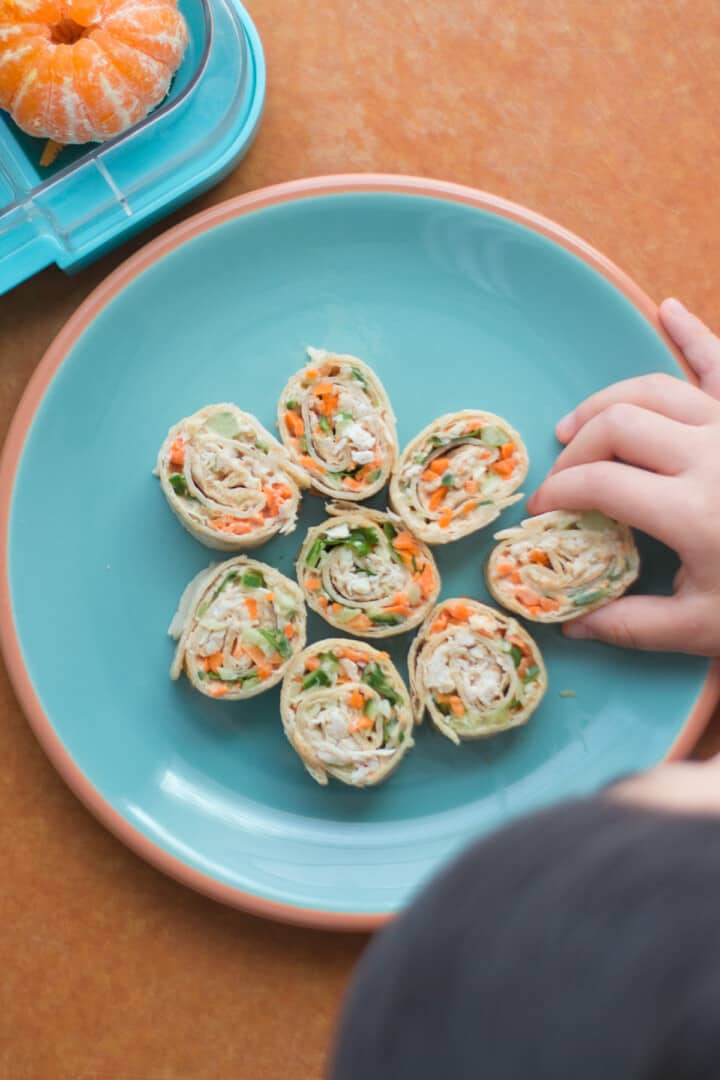 Vegetable Tortilla Roll Ups (with Thai peanut sauce) MJ and Hungryman