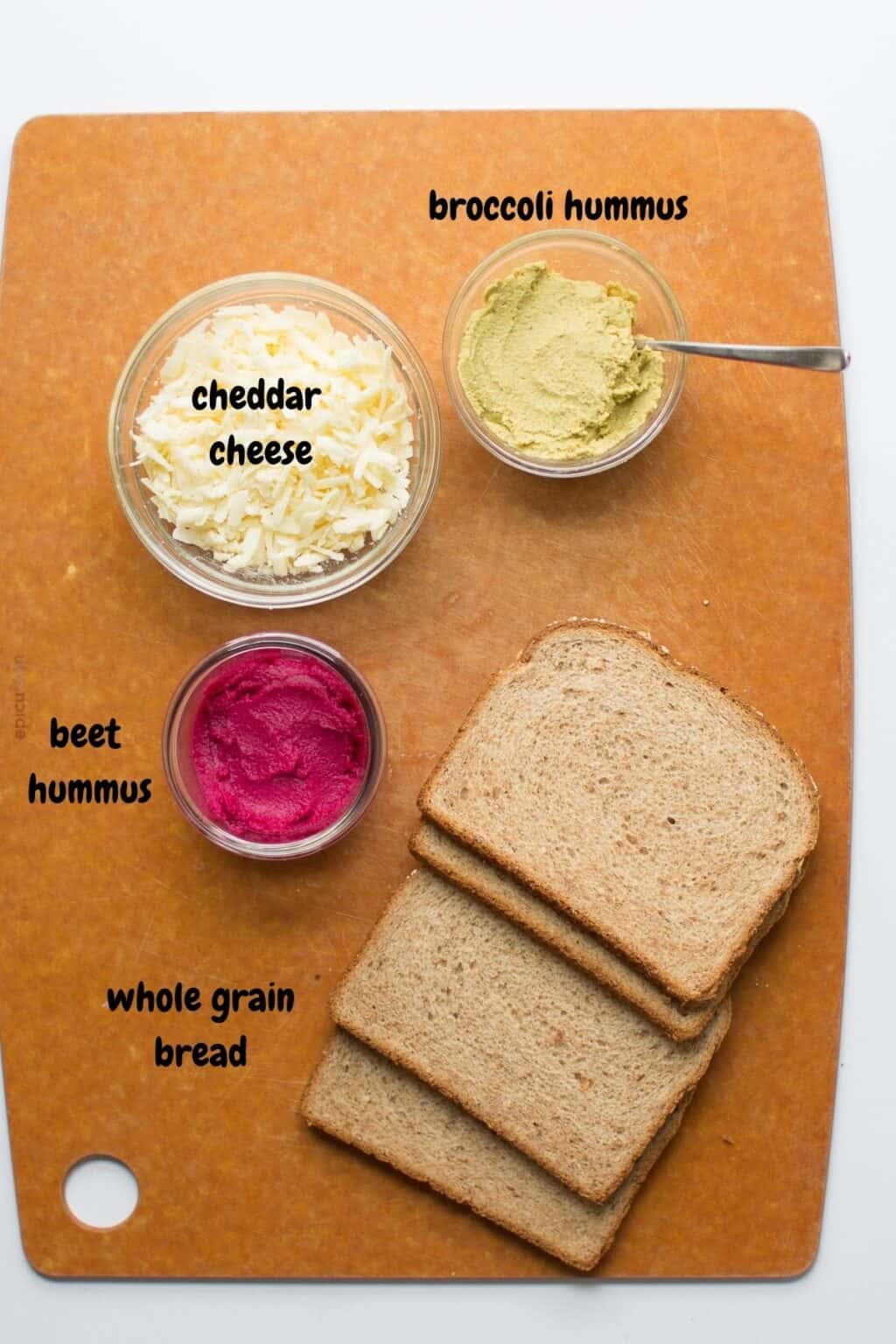 Hummus Grilled Cheese (to share with kds) MJ and Hungryman