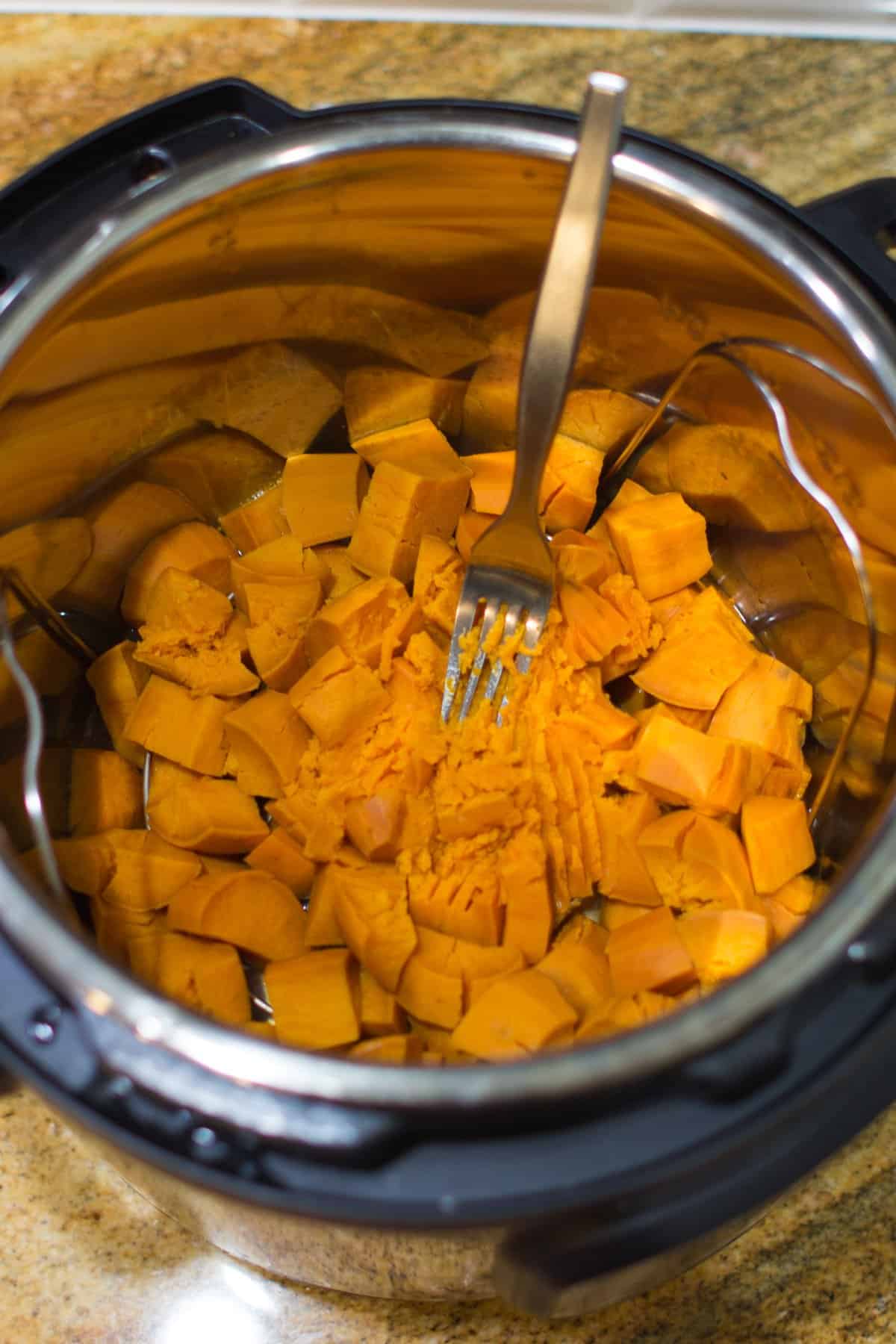 sweet potatoes cooked in an Instant Pot.