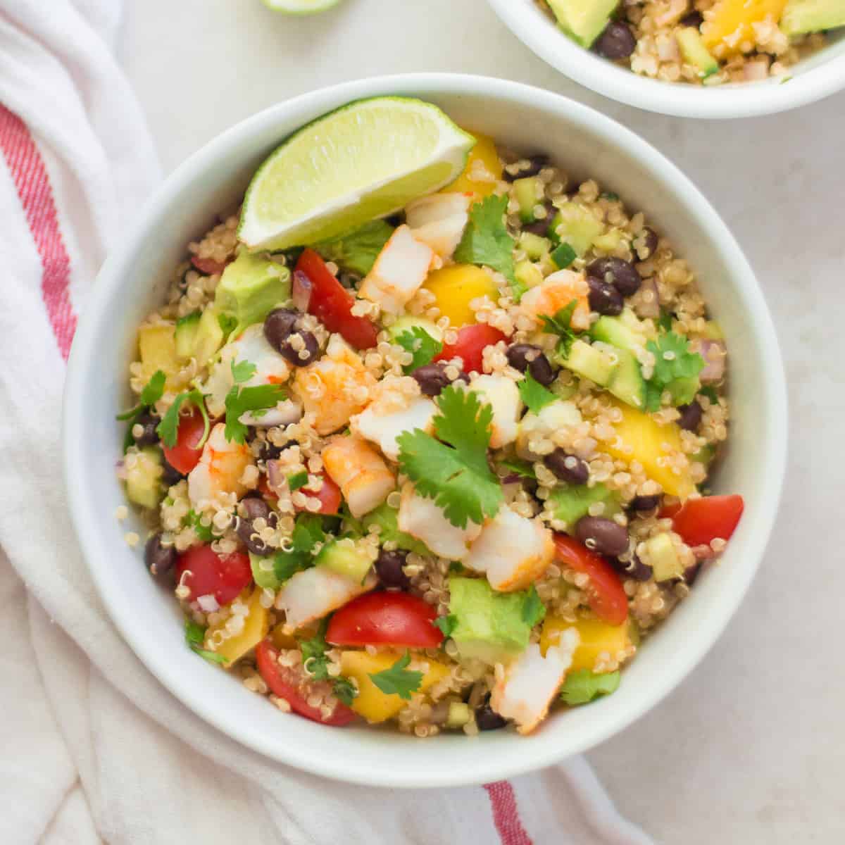 Mango Quinoa Salad with shrimp