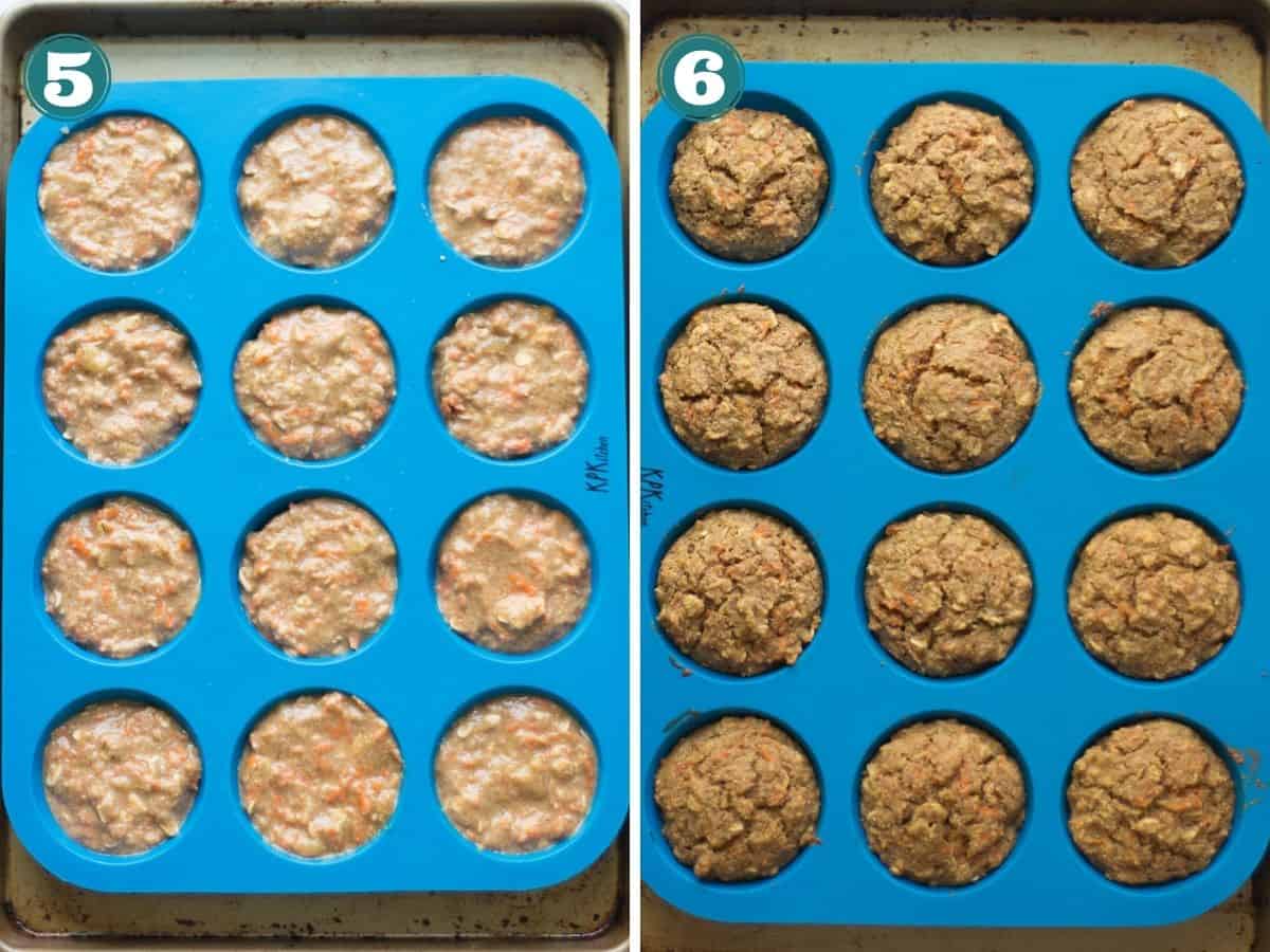 A two image collage showing before and after baking.