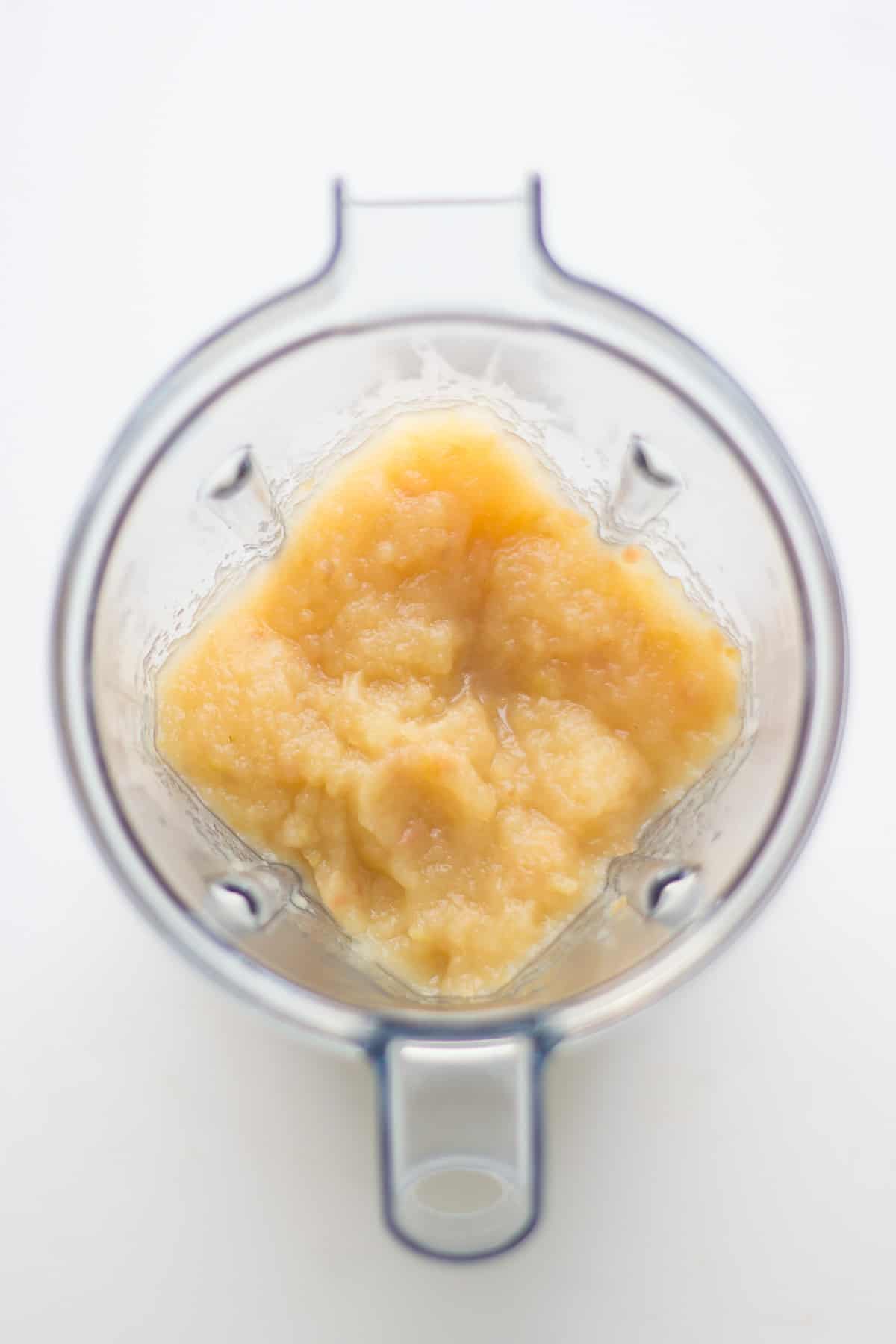 Chunky applesauce in a blender.
