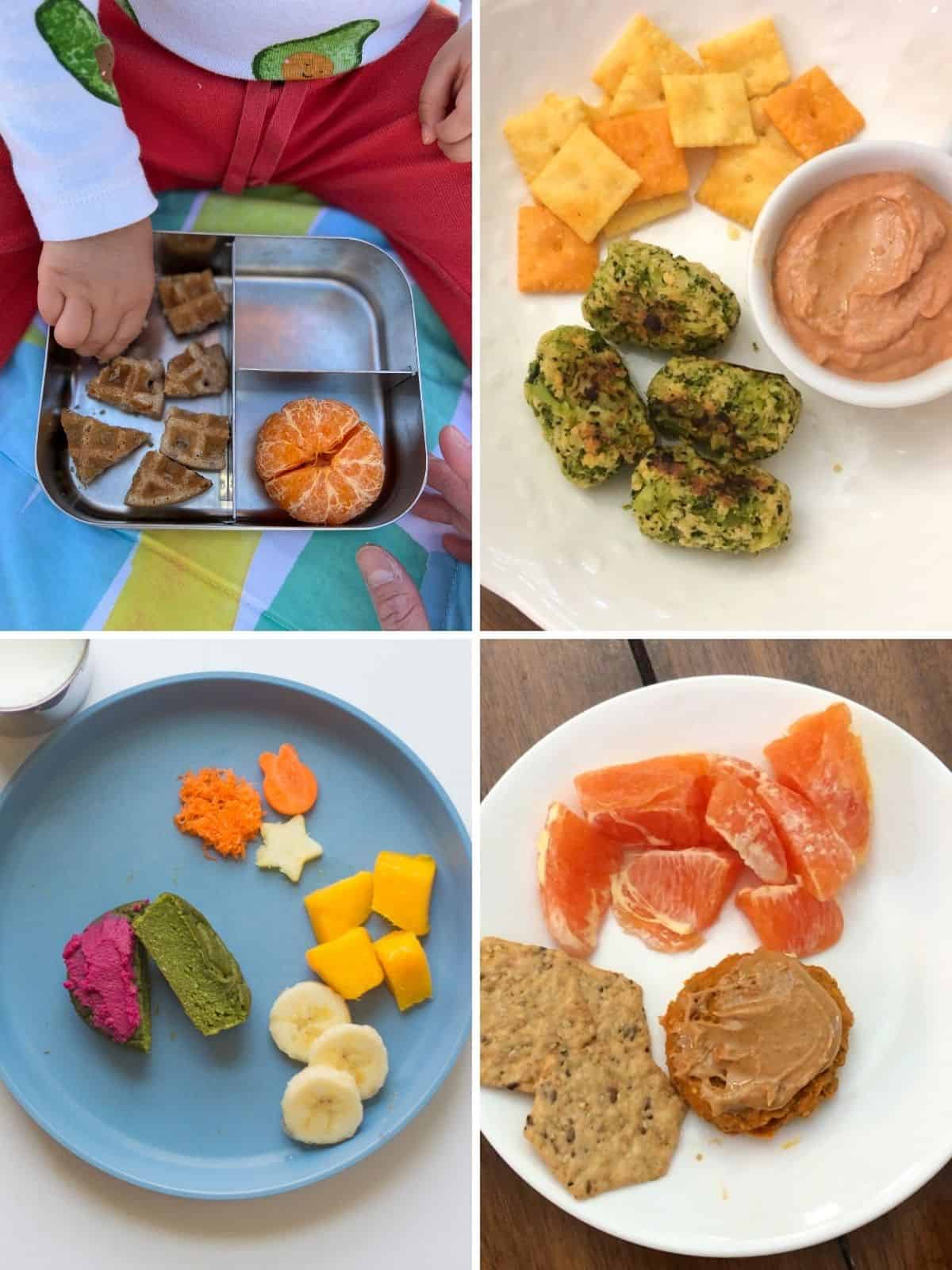 a four image collage of more make ahead snack ideas.