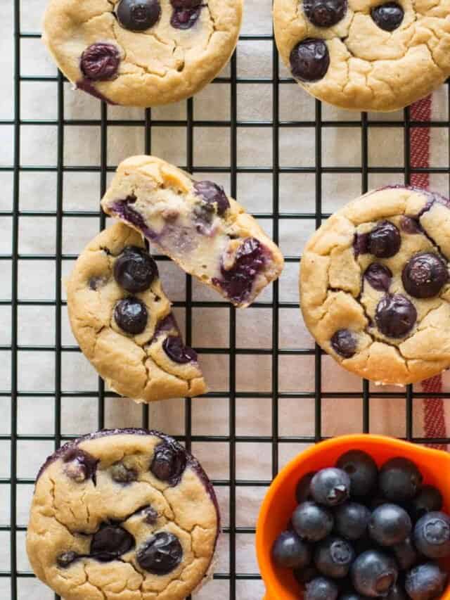 Healthy Blueberry Blender Muffins MJ and Hungryman