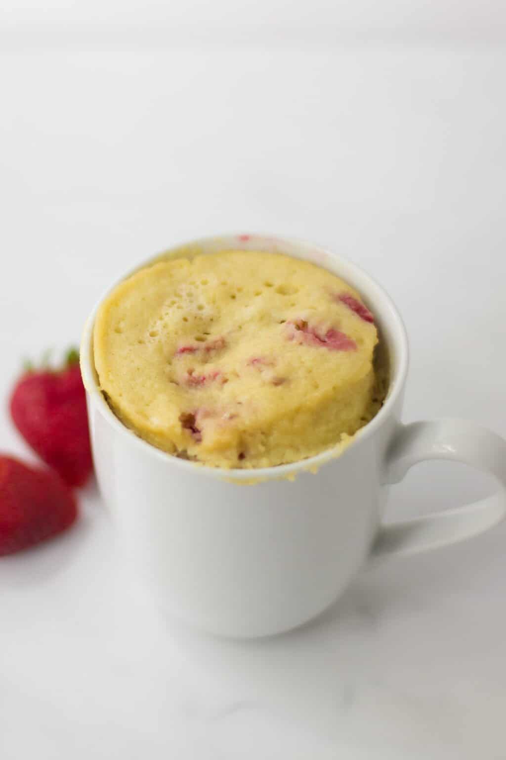 Easy Almond Flour Mug Cake (with Strawberries) MJ and Hungryman