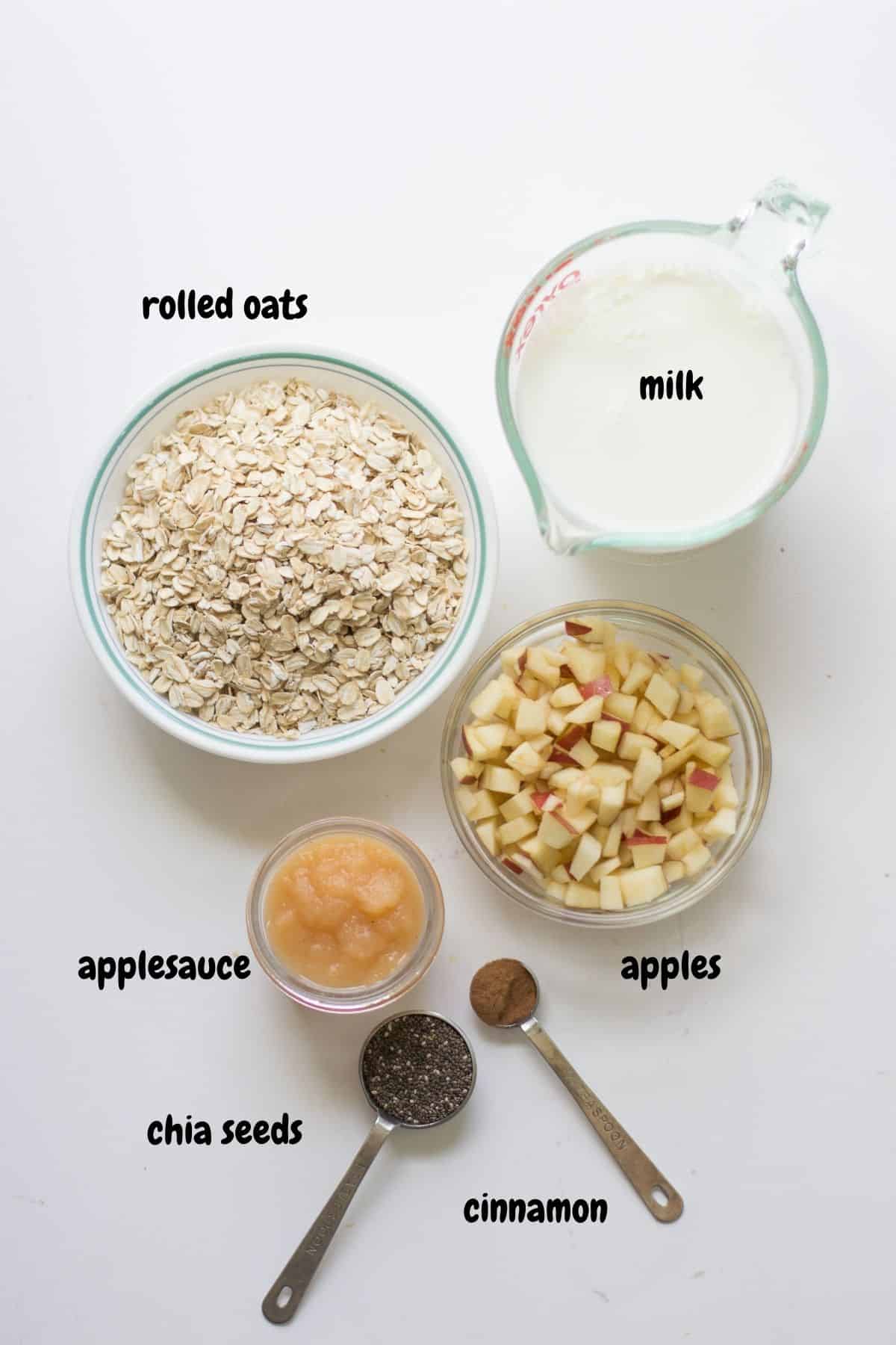 Ingredients laid out on a white background.
