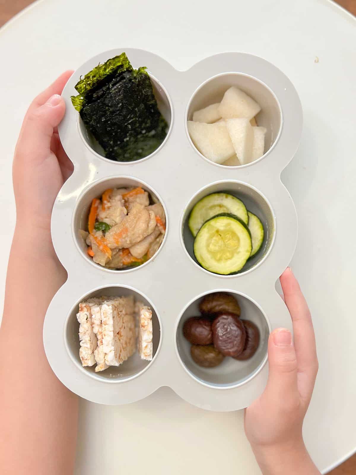 Asian themed snack tray.