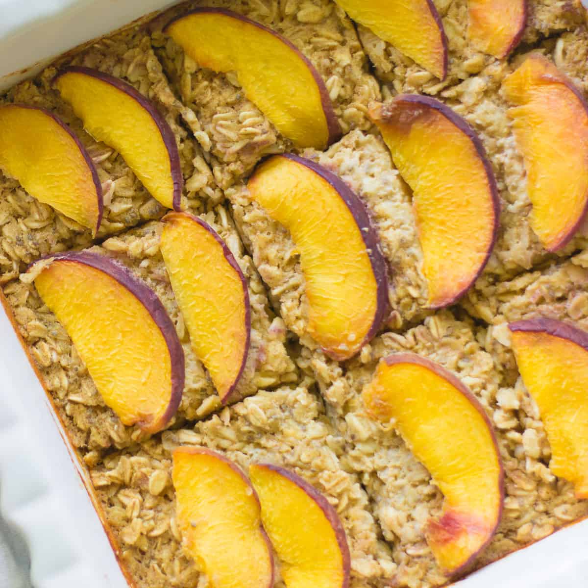 Baked Peach Oatmeal (No Sugar Added)