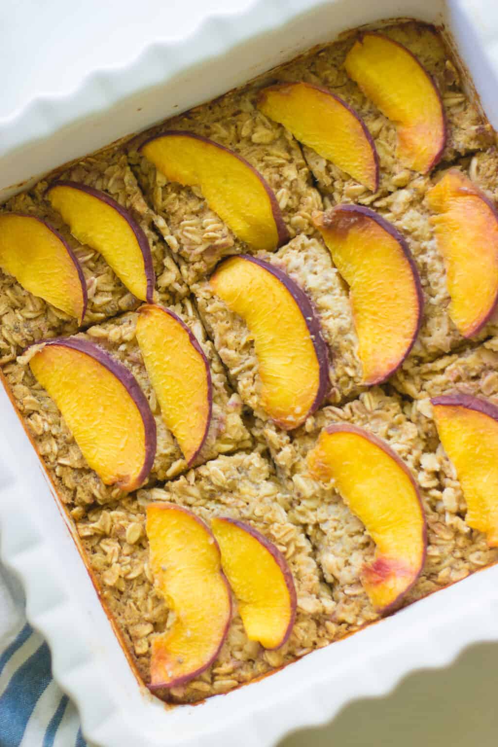 Baked Peach Oatmeal (No Added Sugar) MJ and Hungryman