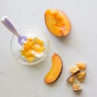 Four ways to serve peach to babies.