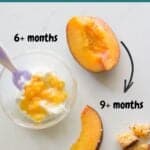 Four ways to serve peach to babies.