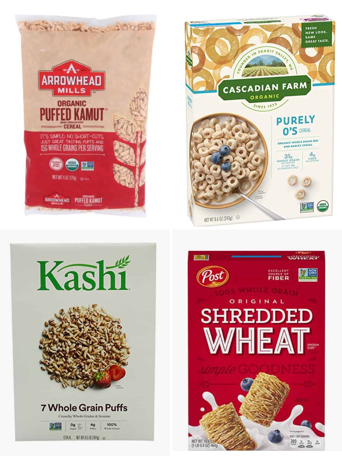 4 low sugar cereal options for toddlers.