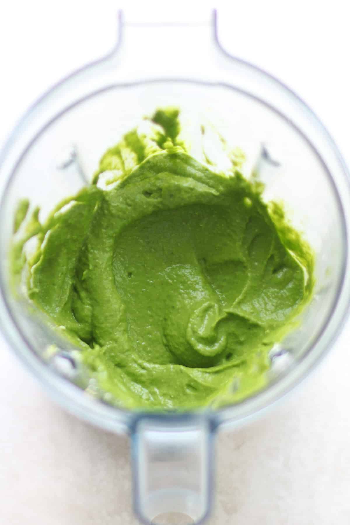 spinach blended in a food processor.