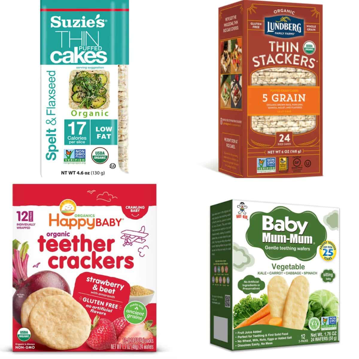 Four top baby crackers.