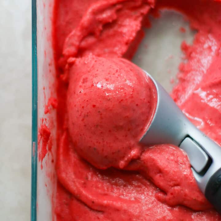 Easy Strawberry Sorbet (3 Ingredients) - MJ and Hungryman Easy Strawberry Sorbet (3 Ingredients) - MJ and Hungryman