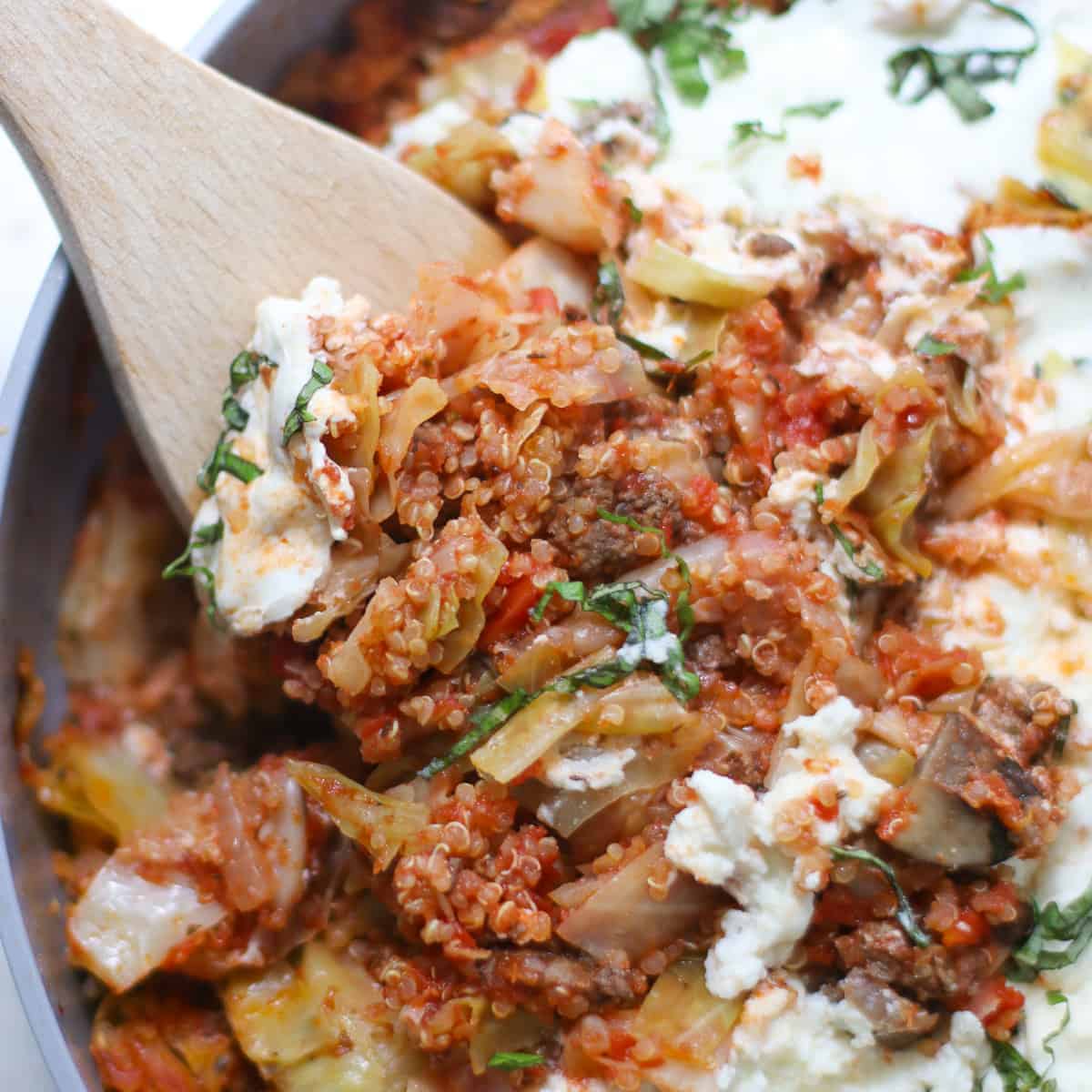 Skillet Cabbage Lasagna