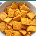 A bowl of baked crackers.