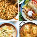 six image collage of kid-friendly one pot meals.