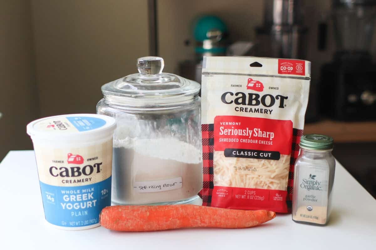 All the ingredients laid out on a table.