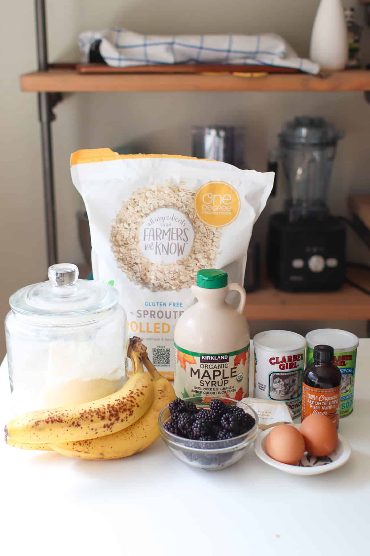 All the ingredients placed on a table.