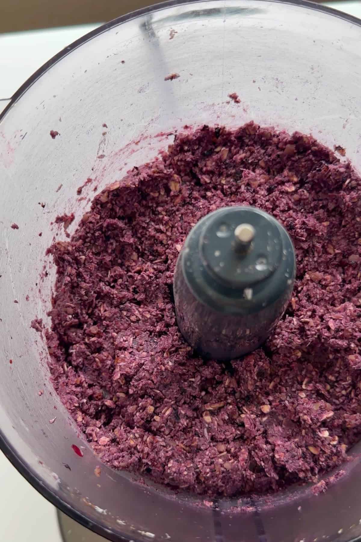 Ingredients blended in a food processor.