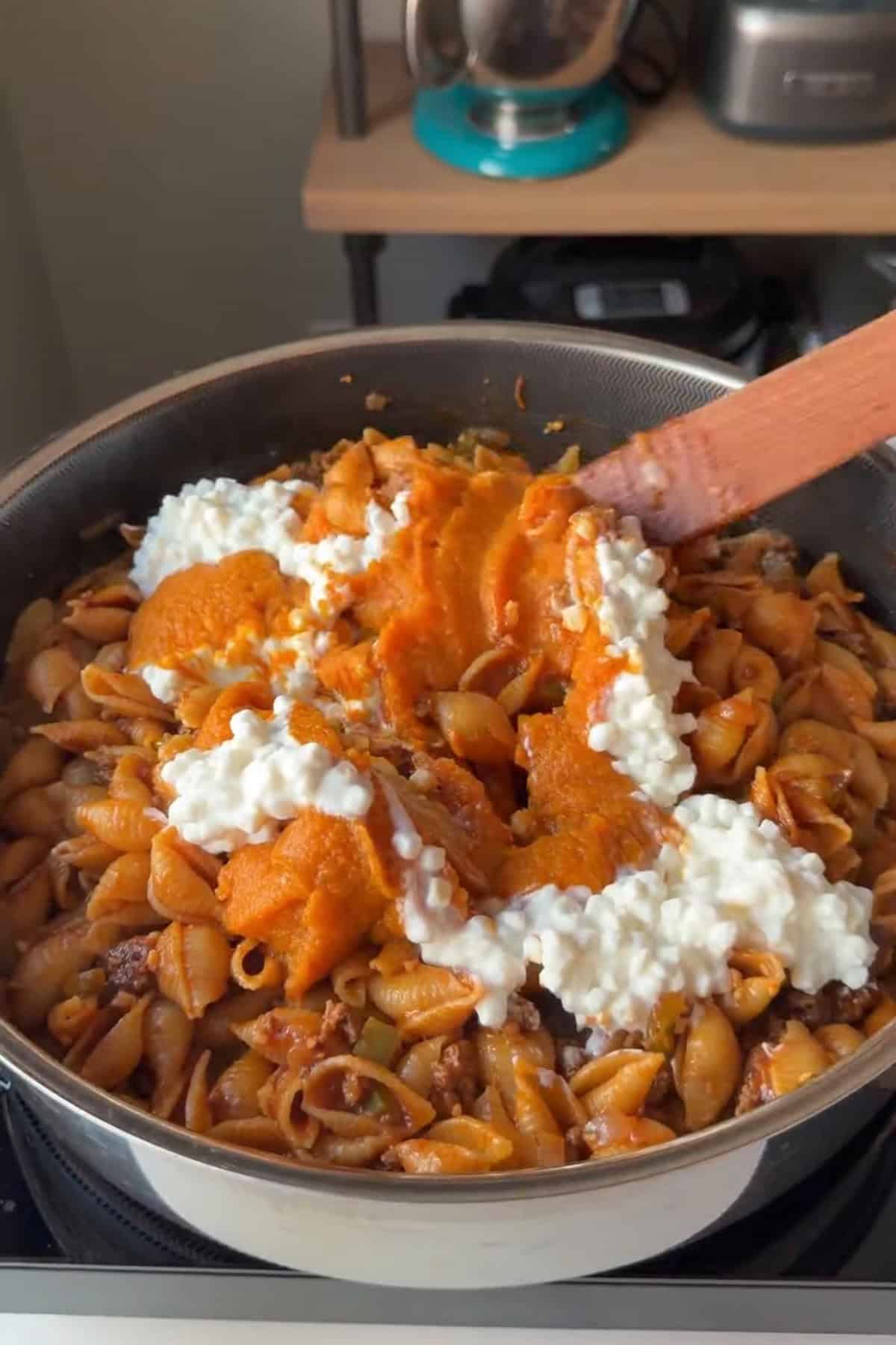 Cottage cheese and pumpkin added.