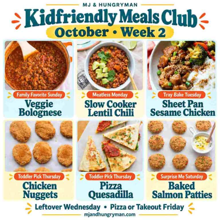 Six dinners from October week 2 meal plan.