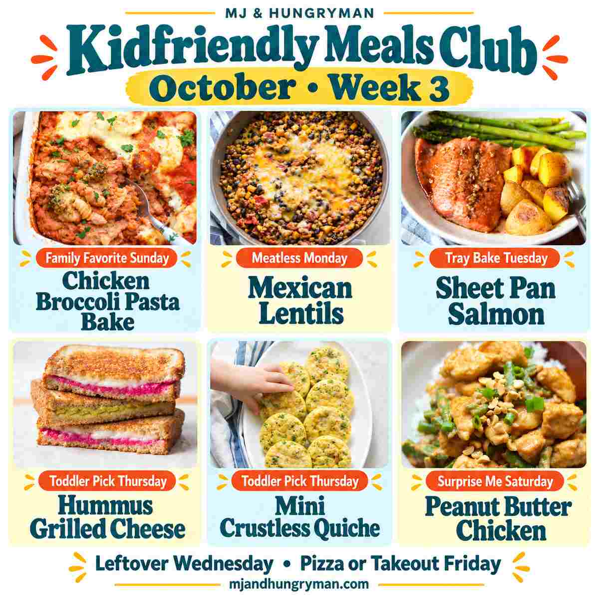 October week 3 meal plan.