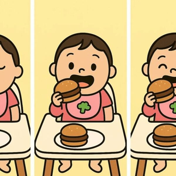 image of child eating the same foods.